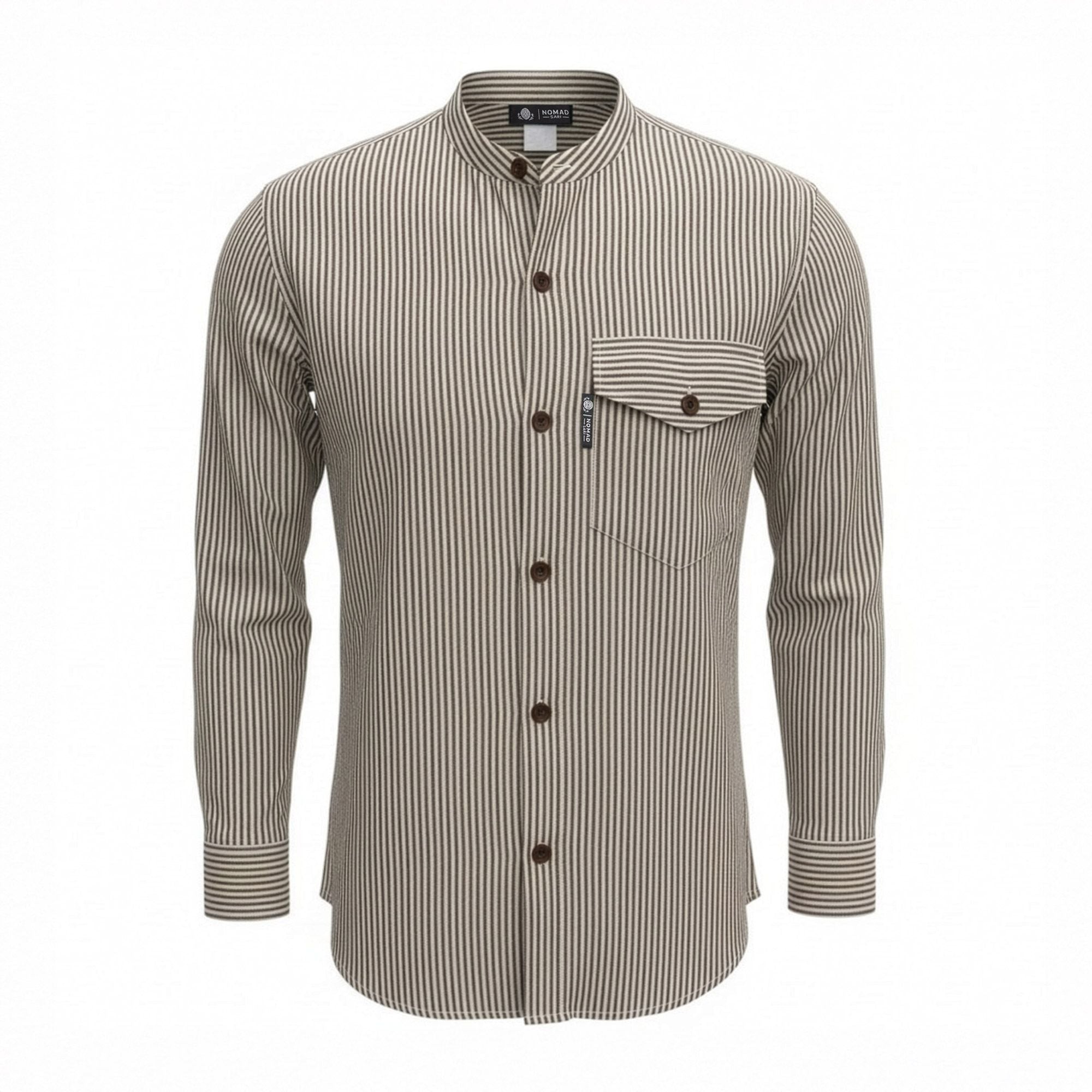 Nomad Sari Grandad Shirt - Grey Stone - Large
