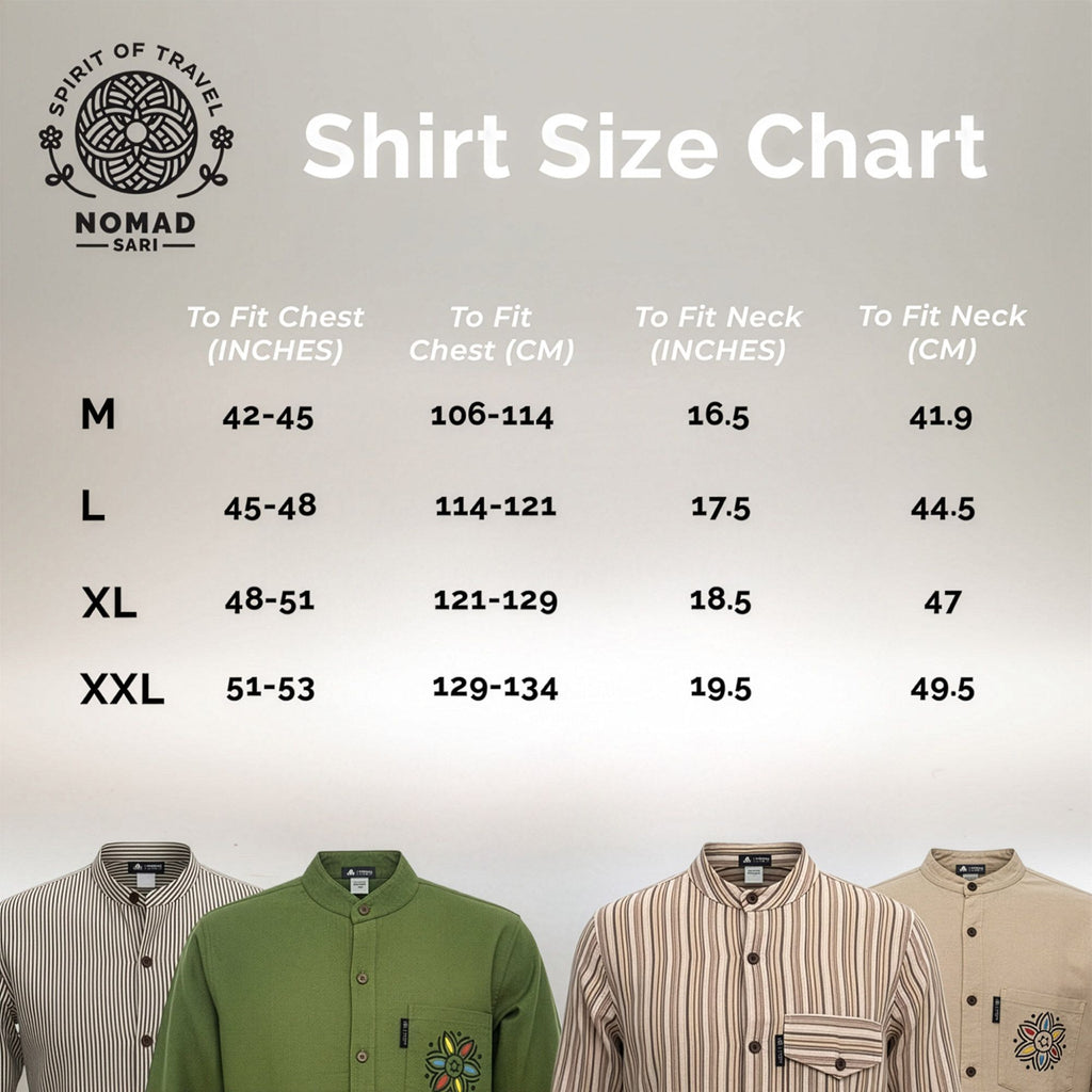 Nomad Sari Grandad Shirt - Brown Beige - Large