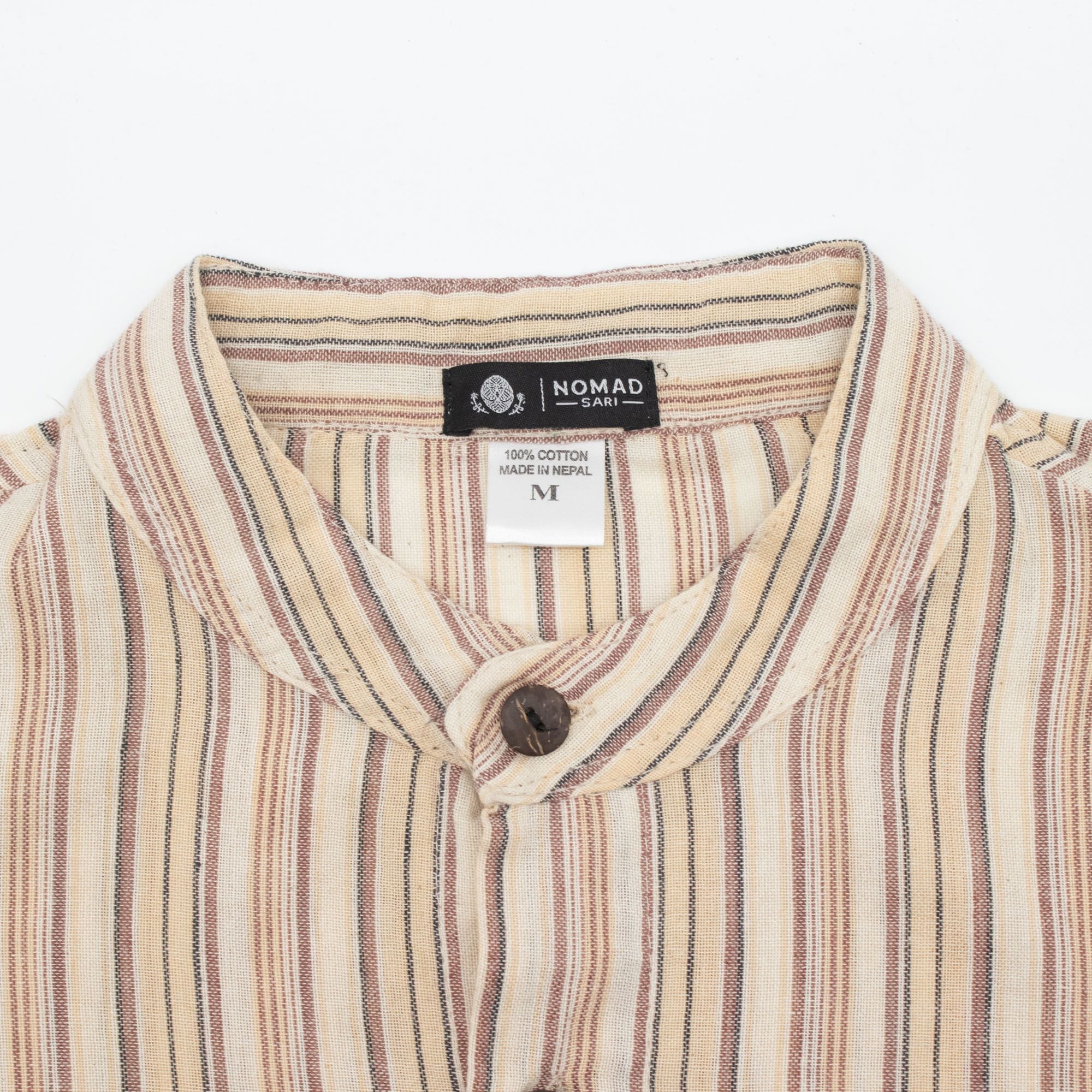 Nomad Sari Grandad Shirt - Brown Beige - Medium