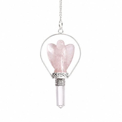 Angel Pendulum with Ring- Rose Quartz
