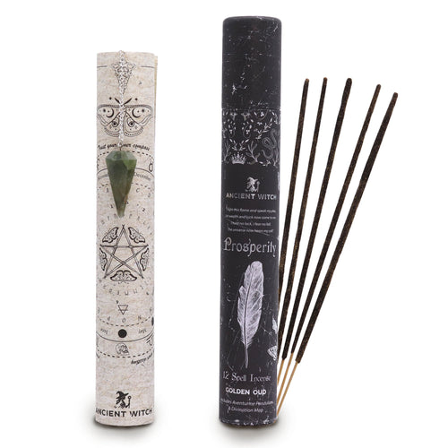 Ancient Witch Spell Incense - Prosperity - Aventurine Pendulum
