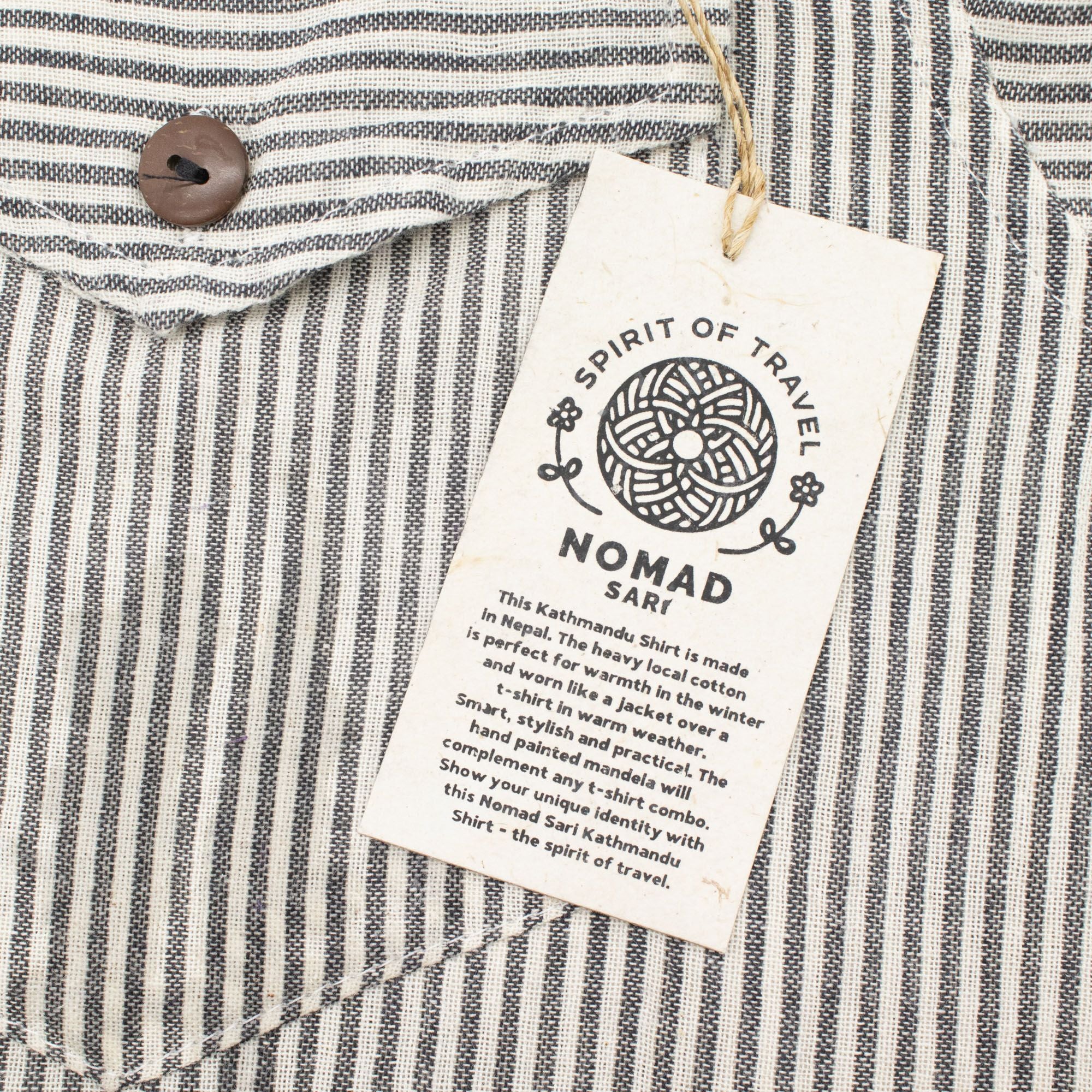 Nomad Sari Grandad Shirt - Grey Stone - Medium