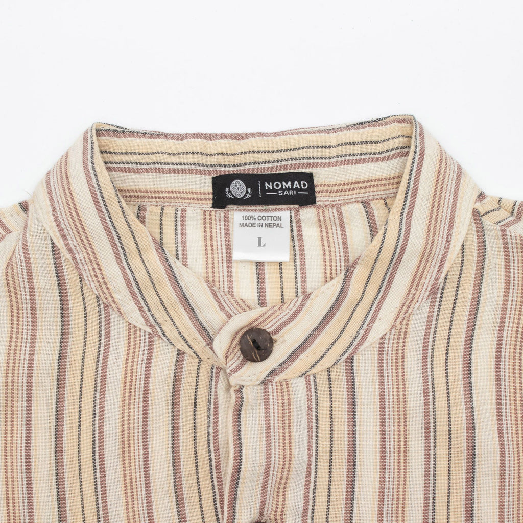 Nomad Sari Grandad Shirt - Brown Beige - Large