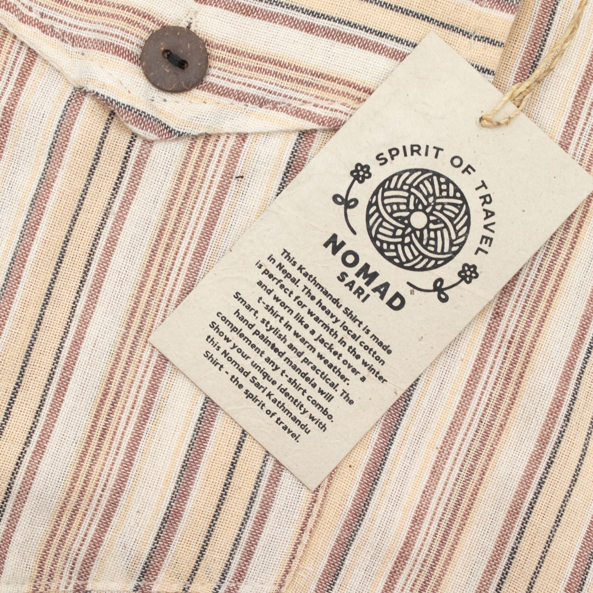Nomad Sari Grandad Shirt - Brown Beige - XL