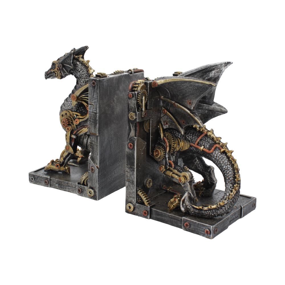 Dracus Machina Bookends 27cm - Dragon Bookends