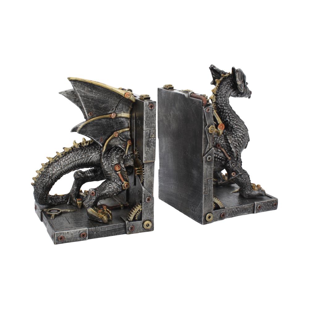 Dracus Machina Bookends 27cm - Dragon Bookends