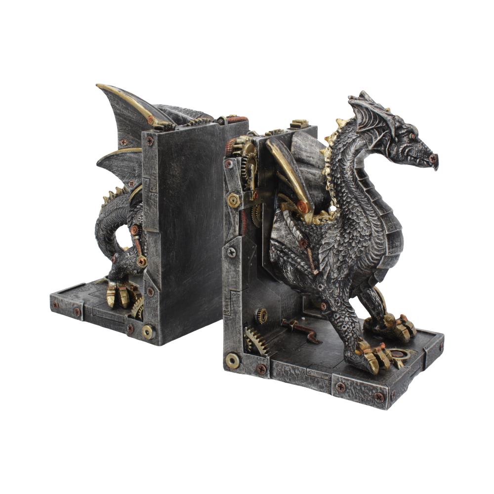 Dracus Machina Bookends 27cm - Dragon Bookends