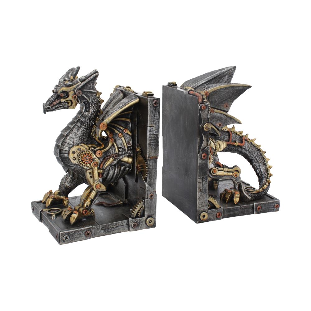 Dracus Machina Bookends 27cm - Dragon Bookends
