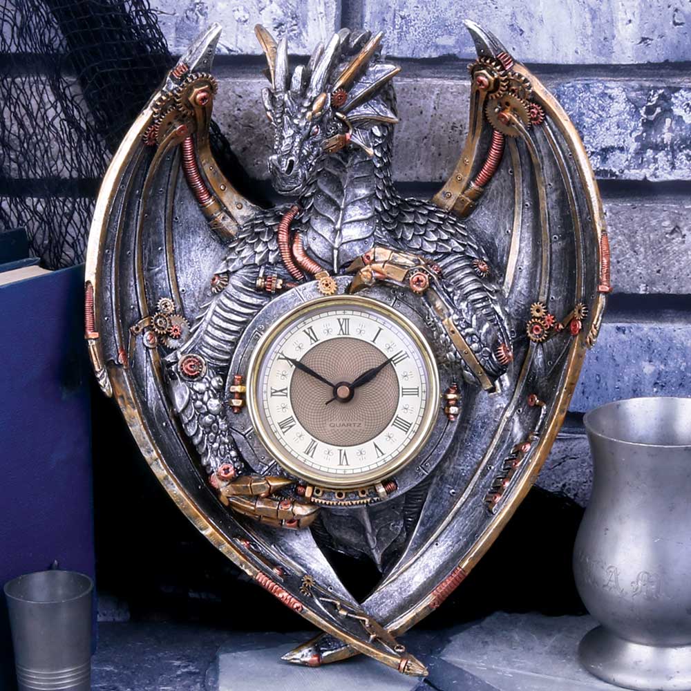 Dracus Horologium Steampunk Dragon Wall Clock 27.5cm