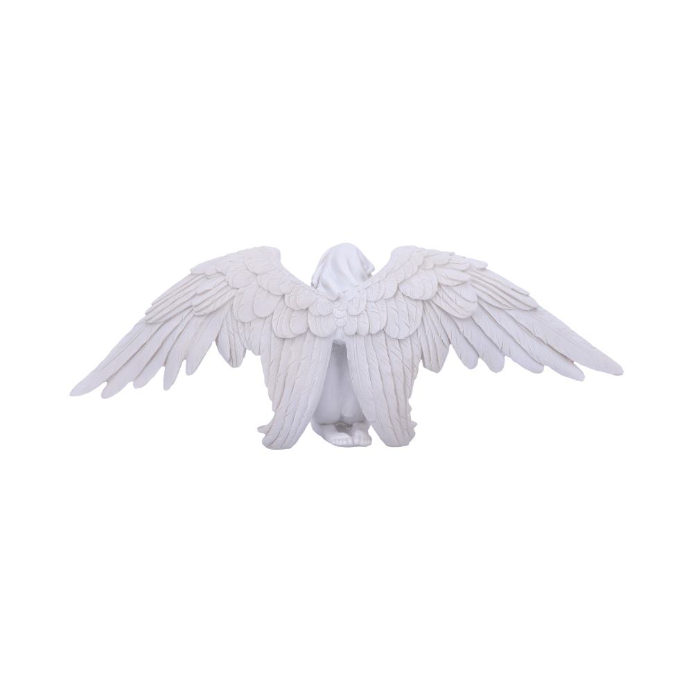White Angels Offering Kneeling Caped Angel Figurine 38cm