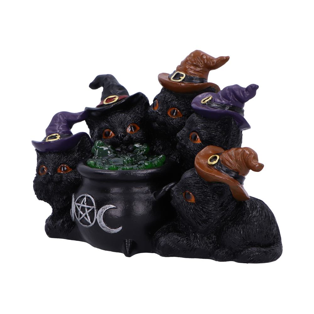 Kindle's Potion Light Up Cats and Cauldron Ornament 18.5cm