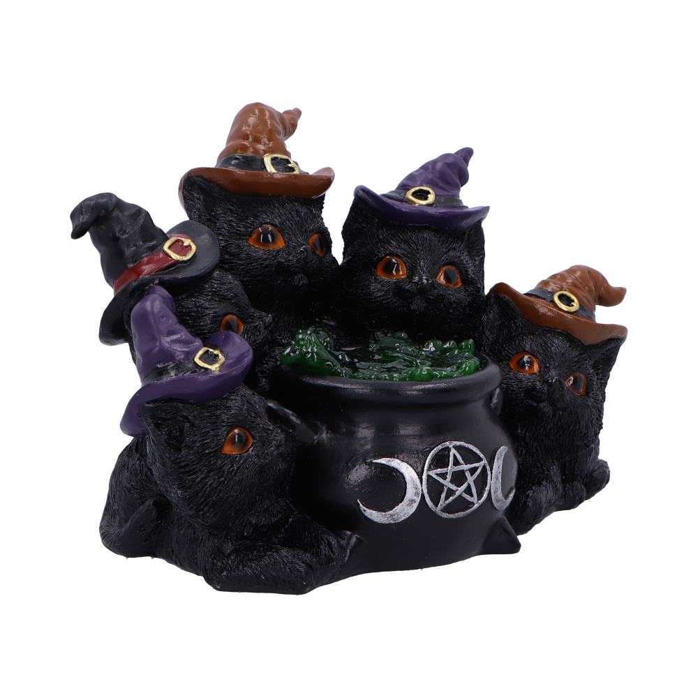 Kindle's Potion Light Up Cats and Cauldron Ornament 18.5cm