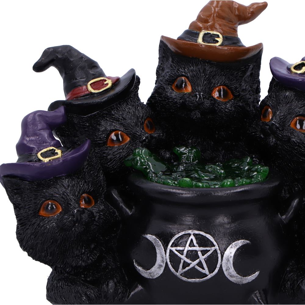 Kindle's Potion Light Up Cats and Cauldron Ornament 18.5cm