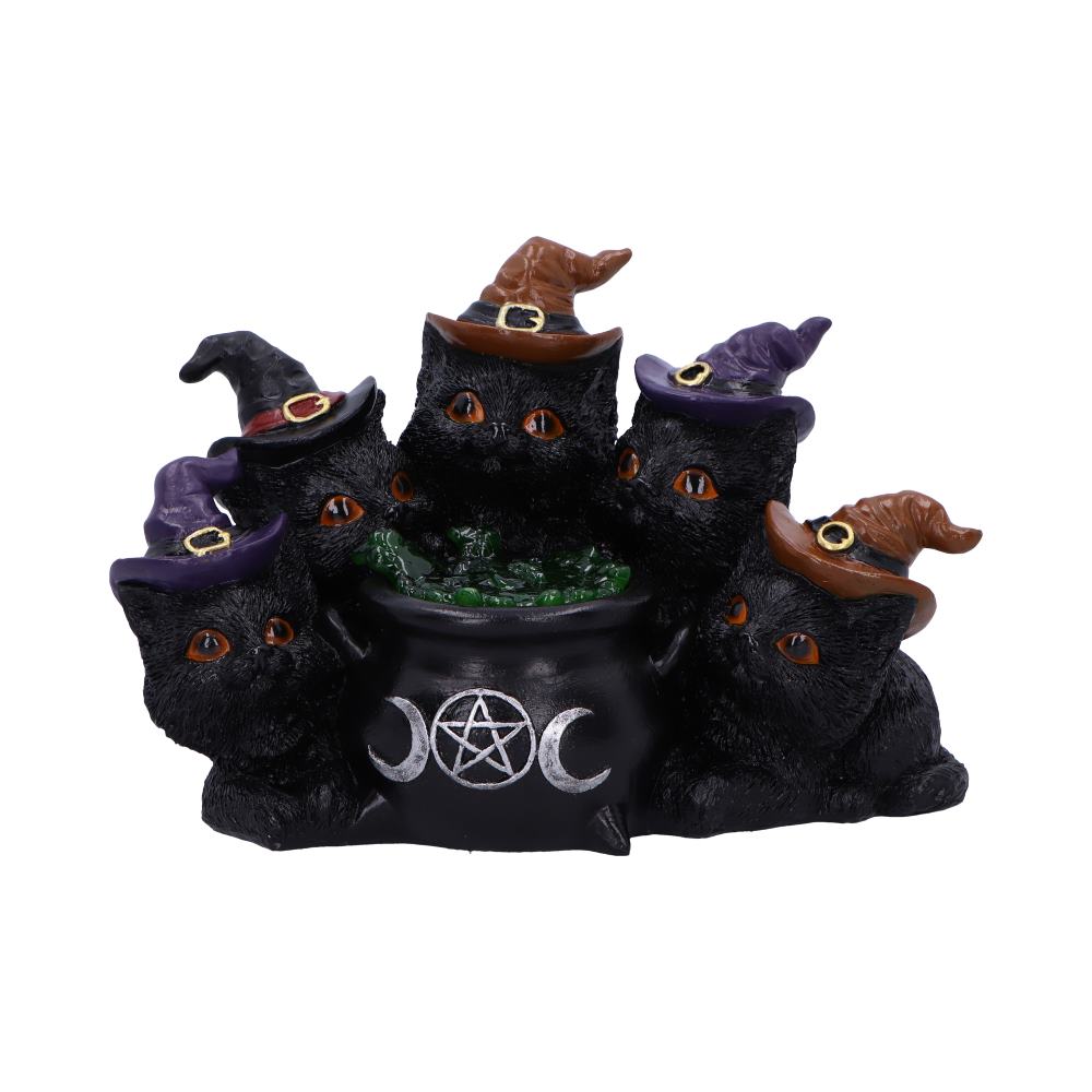 Kindle's Potion Light Up Cats and Cauldron Ornament 18.5cm