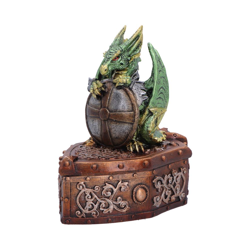 Hoard Protector Box (Green) - Green Dragon Shield on Shield Box 13.4cm