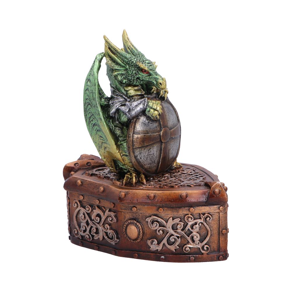 Hoard Protector Box (Green) - Green Dragon Shield on Shield Box 13.4cm