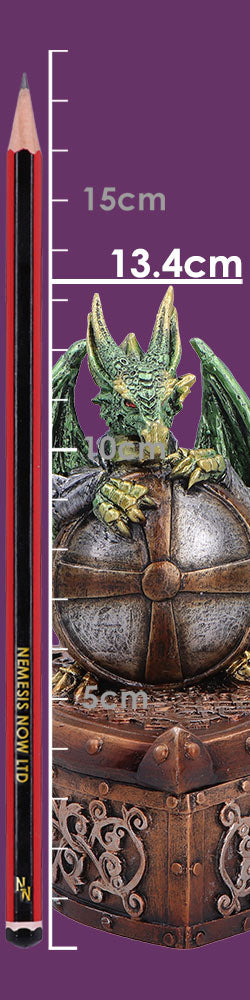 Hoard Protector Box (Green) - Green Dragon Shield on Shield Box 13.4cm