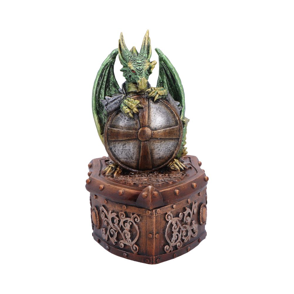 Hoard Protector Box (Green) - Green Dragon Shield on Shield Box 13.4cm