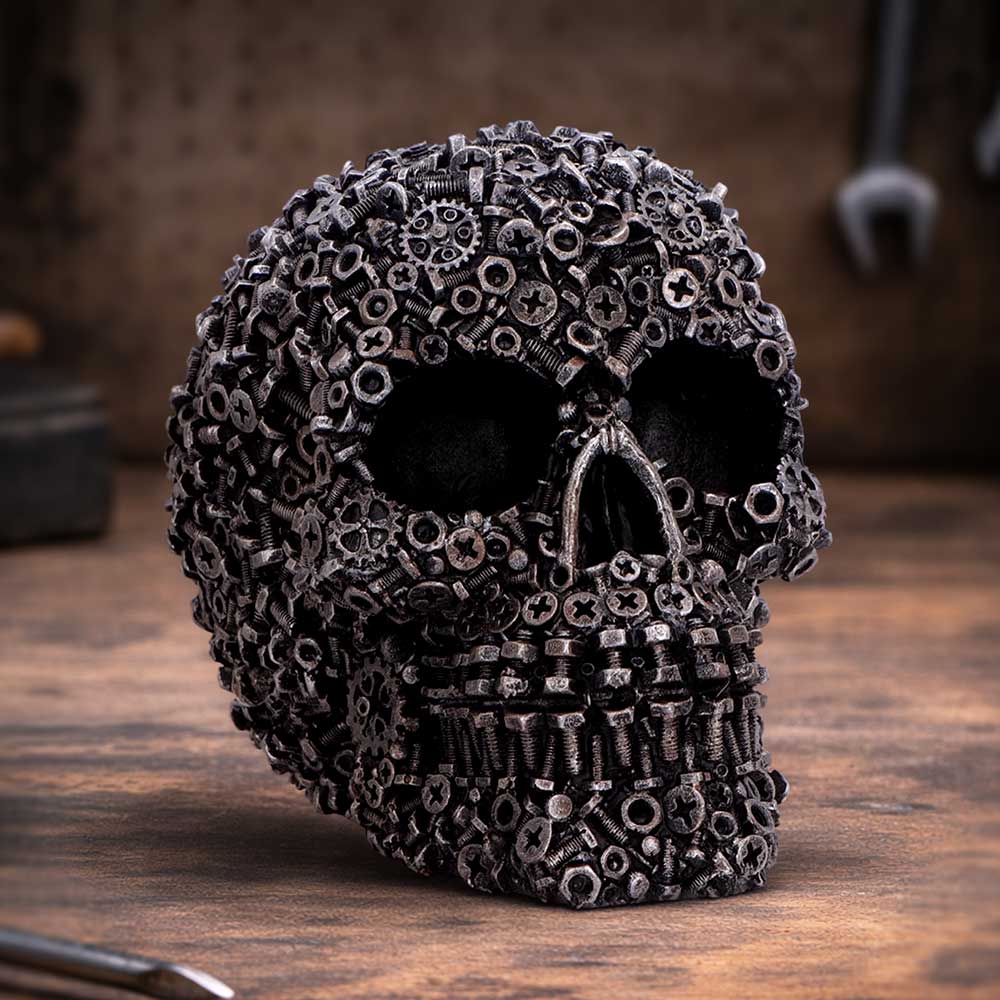 Screwed Skull Figurine 12cm